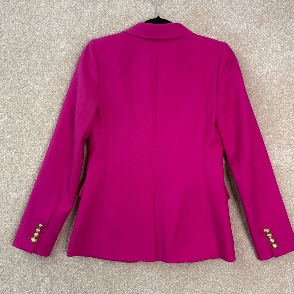 J.CREW Rhodes Blazer Women's 0 Pink Wool‎ Gold Button Professional Barbiecore - Picture 8 of 11